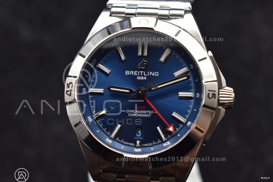 Best Factory Blue SS Bracelet GMT Breitling Dial Chronomat 40mm BLS 1:1 Automatic Edition On A2836 0508